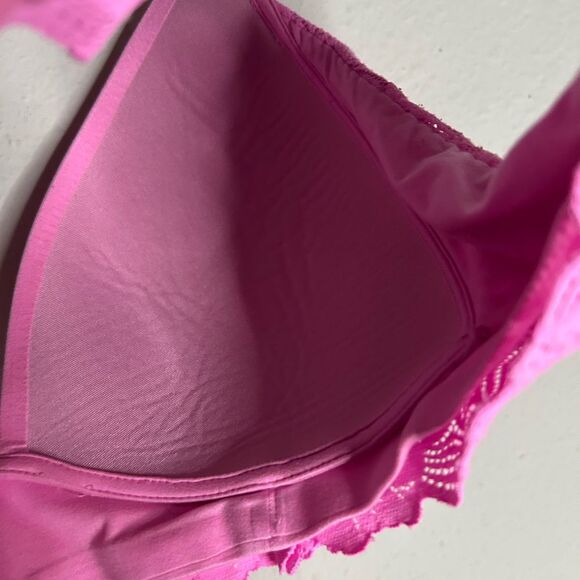 Aerie Real Sunnie Wireless Racerback Bra in Pink Lace Size 34C - Picture 9 of 11